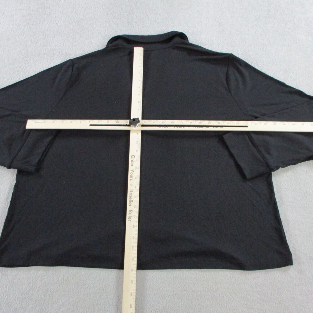 SKIMS Soft Lounge Rib Sleep Top Women 2X Onyx Black Button Up Stretch Loungewear - Picture 6 of 9